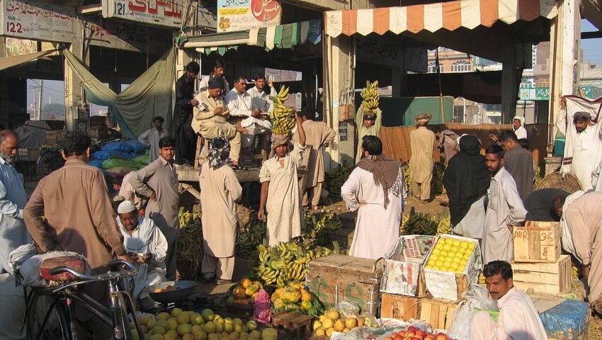ملتان کی سبزی منڈی میں پھلوں اور سبزیوں کے ٹھیلے — خوراک کی رسائی ہی عالمی بھوک اشاریے کا بنیادی سوال ہے