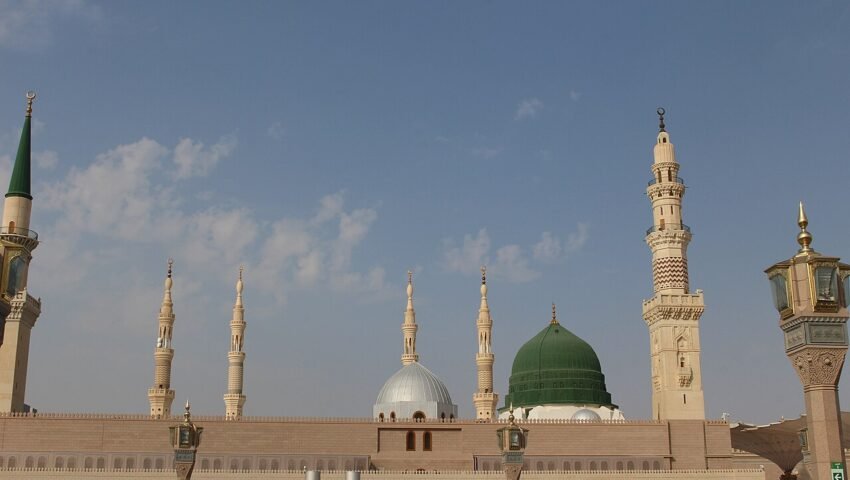 مدینہ منورہ میں مسجد نبوی کا سبز گنبد